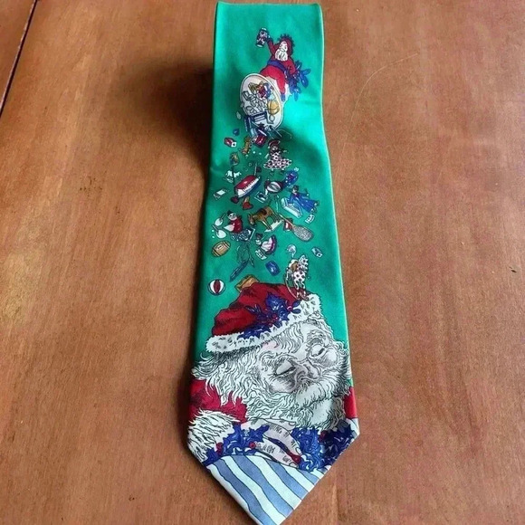 Robert Talbott Christmas Santa Men’s Tie 4” x 56” Vintage - Picture 1 of 6
